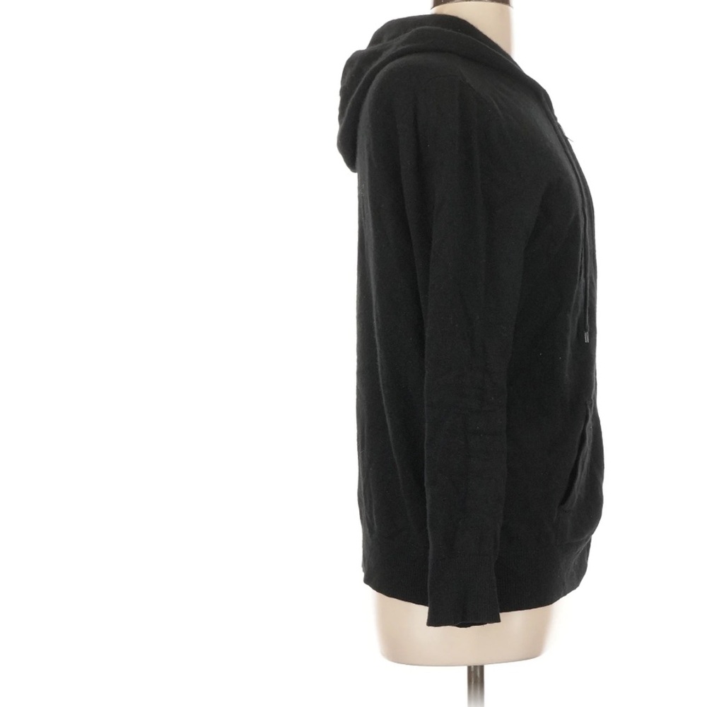 Quince Mongolian Cashmere Full Zip Up Black Hoodie Sweatshirt Size Large - Picture 4 of 8